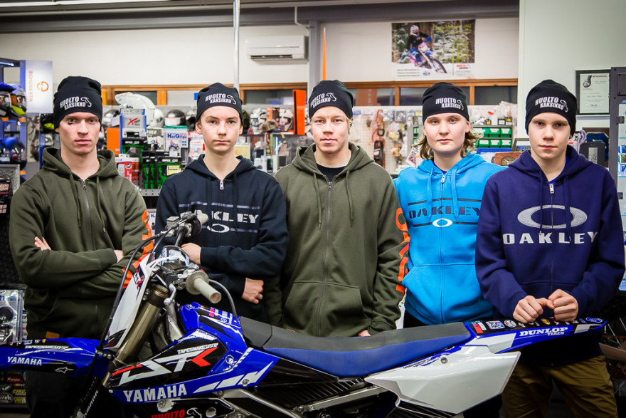 Tapesnake Racing Team 2017: Joona Marin (vas.), Jere Rönkkö, Jokke Järveläinen, Santeri Keränen ja Leevi Liimatainen.