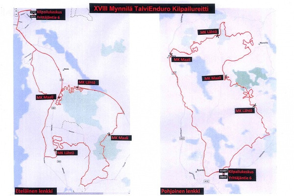 Kilpailun reittikartta.