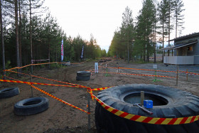 Maalialue kuvattuna siten, että kuskit tulevat lauantaina kohti.