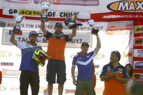 Chilen MM-osakilpailun toinen päivä tuotti Eero Remekselle kauden ensimmäisen palkintopallisijan. Remes ajoi kolmanneksi Ranskan Antonio Meon ja Italian Thomas Oldratin jälkeen. Kuva: TM Racing