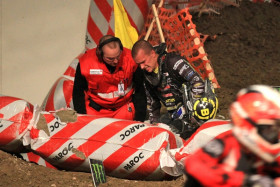 Söderberg tuskaisena tilanteen jälkeen.