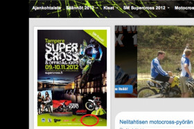 Kuvankaappaus lajiryhmän nettisivuilta. Punaisella ympyröity paikka kuuluu PSEPartsin mainokselle