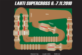 Lahden supercrossin ratakartta.