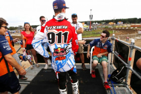 Jeffrey Herlings oli paikalla seuraamassa tiimikaverinsa ajoa. Kuva: Ray Archer