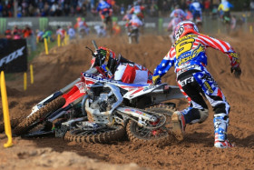 Eli Tomac teki tarkempaa tuttavuutta lähtökurvin kanssa kaksi kertaa viikonlopun aikana. Kuva: Jani Hovi / Xracing