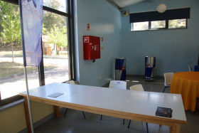 EM-kisan lehdistökeskuksessa oli täysi tohina päällä. Tässä lehdistöpäällikkö ahkerine apulaisineen valmiina auttamaan innokkaita toimittajia kaikissa asioissa. Kuva: Kari Raitanen