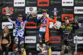 MXGP-luokan podium Assenista. Kuva: Ray Archer